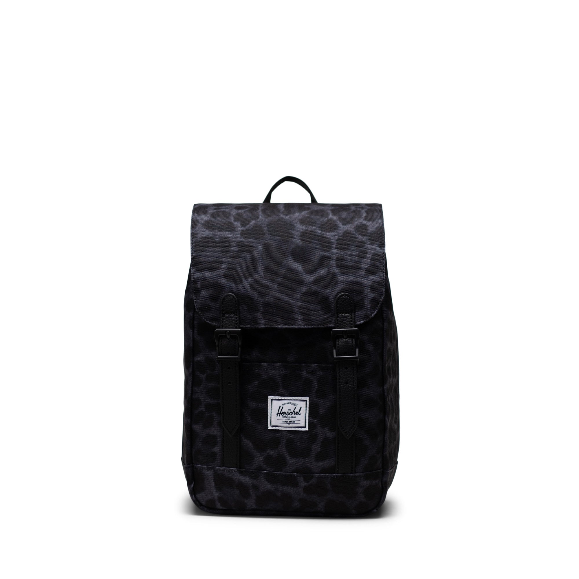 Digi Siyah Leopar Herschel Retreat Mini Su İtici Kumaş Sırt Çantası, 10 L